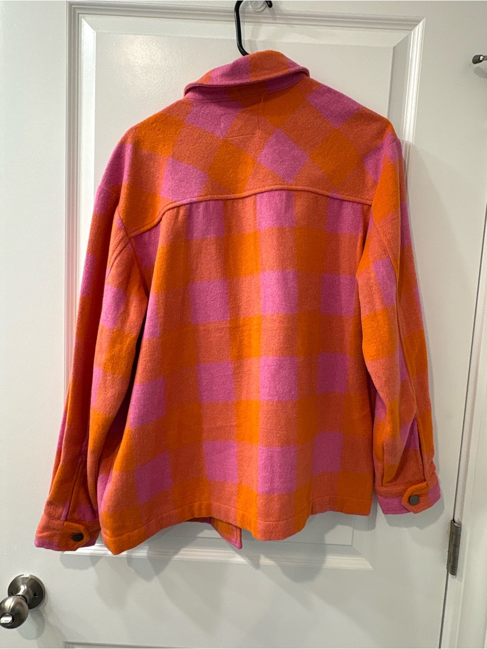 Velvet Heart Orange and Pink Plaid Shacket - Picture 2 of 3